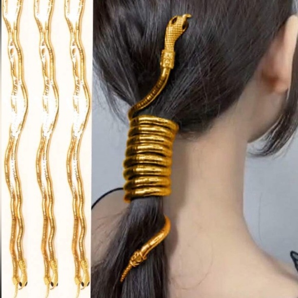 Serpent multi  Gold Snake Necklace - Picture 4 of 10